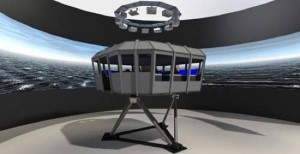  Artists impression of the 6 DOF (degree of freedom) motion platform and visual system.