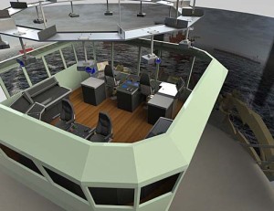 Artists impression of the6 DOF (degree of freedom) motion bridge including a DNV class A Dynamic Positioning system.
